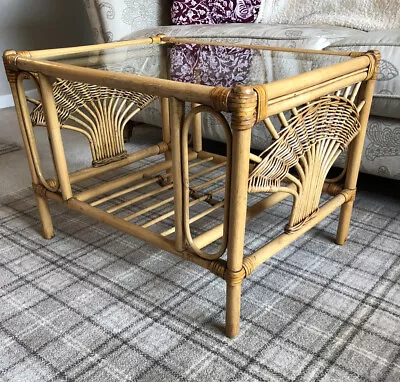 £15 • Buy Cane Wicker Rattan Boho Coffee Table With Glass Top And Storage. Collect Preston