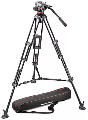 Manfrotto MVH502A546BK-1 MVH502A Fluid Head And 546B Tripod With Mid Spreader • $831.95