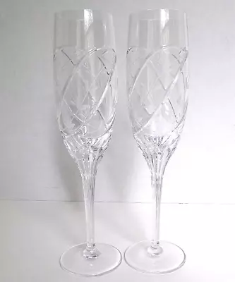 $39.99 • Buy Rare: Vintage Aston By NORITAKE CUT CRYSTAL CHAMPAGNE FLUTE  9 , Set Of 2