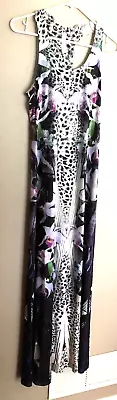 S TWELVE Purple & Black Floral Maxi Dress  Sequins  Size M • $17.28