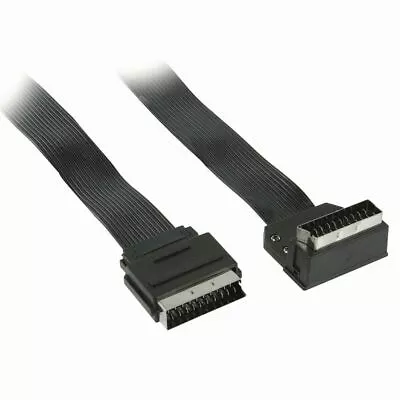 £10.72 • Buy Flat 2m Scart Cable / Lead To Scart Hooked 270 Degree Right Angled TV DVD Plasma