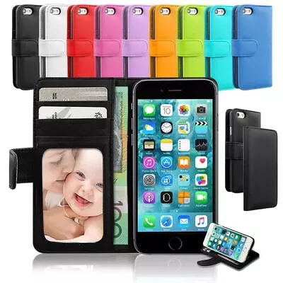 Photo ID Card Wallet Flip Leather Case Cover For Apple IPhone 4 5se 6s 6+ 7 8 • $4.80