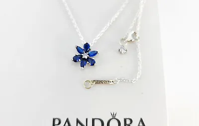 Pandora Sparkling Blue Herbarium Cluster Pendant Necklace # 392387C02- 17.7 Inch • $61.99