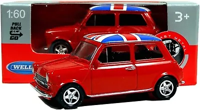 Welly Mini Cooper Mini Model (Red) With Union Jack Top Made Of Die Cast Metal A • £8.52