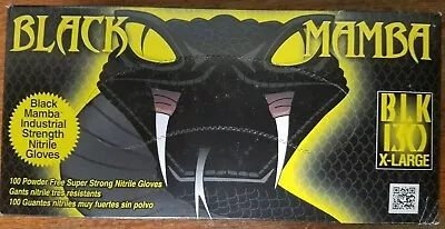 $21.79 • Buy X-LARGE Black Mamba Gloves (100 Per Box); Disposable Nitrile Mechanic Glove;HVAC