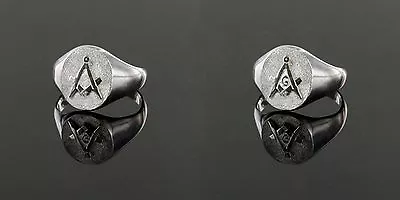 £97.92 • Buy Masonic Ring Craft Square And Compass Oval Ring Hallmarked Solid Silver