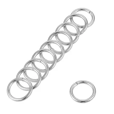 10mm Metal O Rings Non-Welded For Straps Bags Belts DIY Silver Tone 30pcs • $9.46