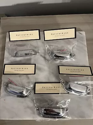 $25 • Buy Pottery Barn Chrome Bin Pull Drawer Pull Lot Of 5  New