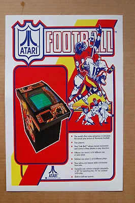 Football Atari Arcade Flyer Video Game Promotional Poster  • $4