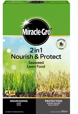 Miracle-Gro Seaweed Lawn Food Fertiliser Nourish Protect 2 In 1 Lawn Care 1.2kg • £16.75