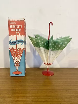 Vintage Boxed GLOWARE Serviette Holder Umbrella Shaped Napkin Holder 1950s 1960s • $35