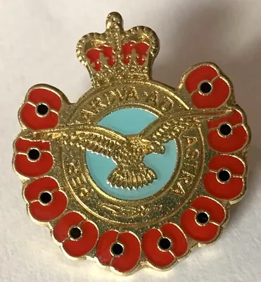 Royal Air Force RAF Remembrance Poppy Military Lapel Badge • £8.50