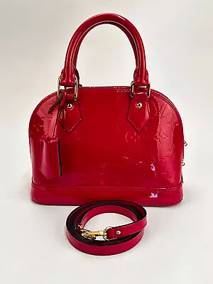 Louis Vuitton Monogram Alma BB Vernis Patent Top Handle Handbag W/Shoulder Strap • $663.99