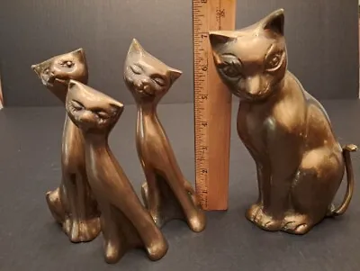 Lot Of 4 Vintage Brass Cat Statues • $46