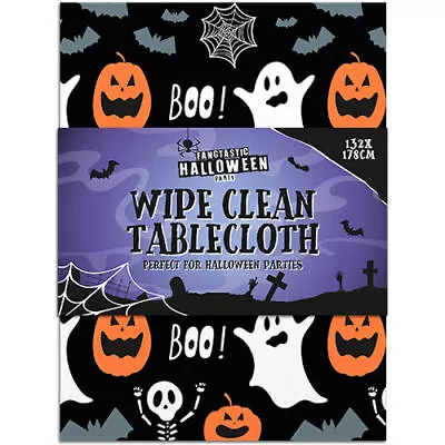 Halloween Wipe Clean Tablecloth - Spooky Halloween House Party Tableware Kids • £5.29