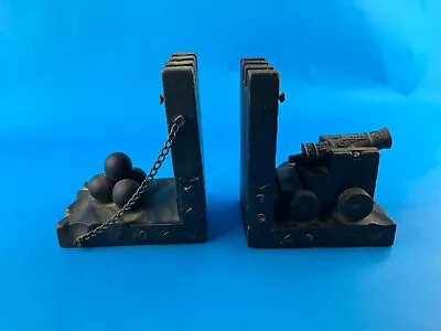 Vintage Wooden Cannon & Cannonballs Medieval Military Pirates • $18.95