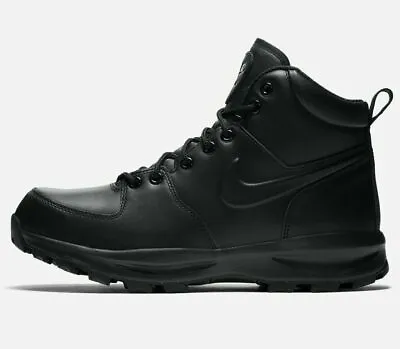 Nike Manoa Leather Triple Black Boots Retro OG Sneakers 454350-003 Mens Size • $79.97