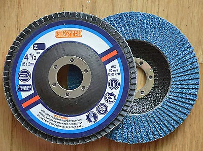 10pcs 4-1/2-inch FLAP DISCS 4-1/2  X7/8  Grinding Wheel Zirc 40g / Type 27 • $19.99