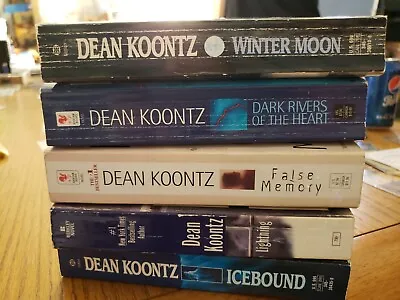 Lot Of 5  Dean Koontz PB Books Lighting Dark Rivers False Memory Winter Moon Ice • $19.99