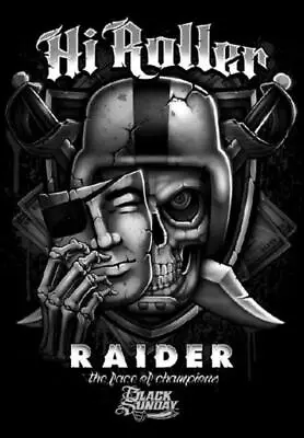 2 Oakland Raiders Hi Roller Skull Mask Vinyl Stickers 5x3.5 Las Vegas Decal • $4