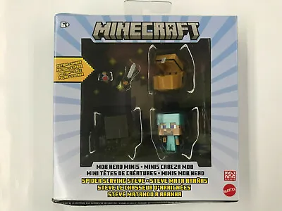 Minecraft Mob Head Minis Spider Slaying Steve Figures • $16.99