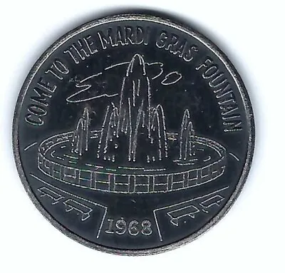 Vintage Lake Pontchartrain Beach Mardi Gras Fountain Silver Doubloon Coin Medal • $8.49