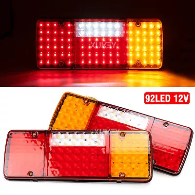 $23.99 • Buy X2 12V 92 LED Tail Lights Ute Trailer Caravan Truck Stop Indicator Rear LAMP/