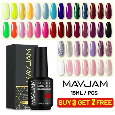 £7.76 • Buy MAYJAM Nail Gel Polish 15ML UV LED Soak Off Nail Varnish No Wipe Top Base Coat