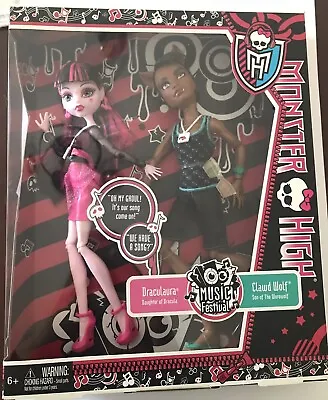 Monster High Doll Music Festival Draculaura Clawd Wolf NIB • $125