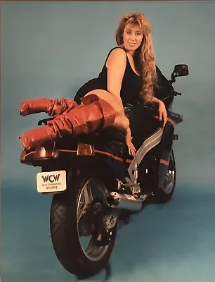 80’s PRO WRESTLING PHOTOS MISSY HYATT On WCW Motorcycle Black Dress • $7.99