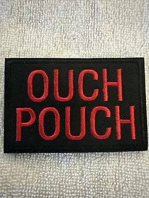 OUCH POUCH American Hook & Loop BLACK/ RED Morale Patch • $4.95