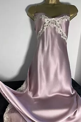 Marks And Spencer Pure Silk Pink Negligee/ Nightdress Size 10 • £5.50