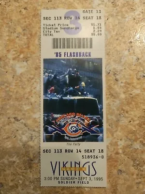 1995 Unused Chicago Bears Vs Minnesota Vikings Ticket • $5.29