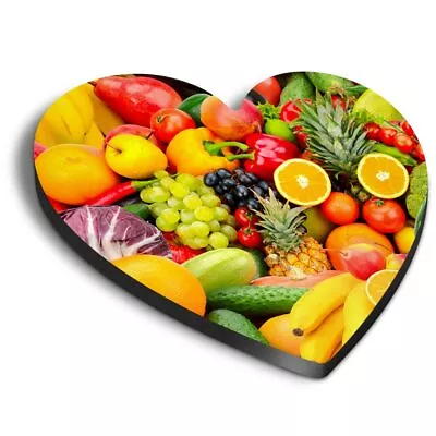 Heart MDF Magnets - Healthy Fruit Vegetable Food #24606 • £4.99