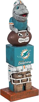 Miami Dolphins 16 Inch Tiki Totem Garden Statue Resin Outdoor Decoration • $64.79