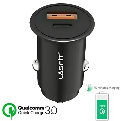 Lasfit USB Car Charger Adapter 38W PD QC Dual Port Super Fast For IPhone Samsung • $12.99
