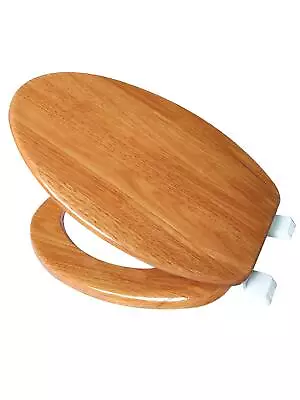 Elongated Toilet Seat With Easy Clean & Change Hinge (Wooden) • $35.46