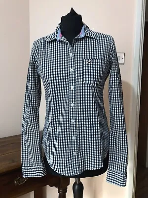 £14.99 • Buy Hollister Ladies Navy / White Checked Long Sleeve Flannel Shirt Size M