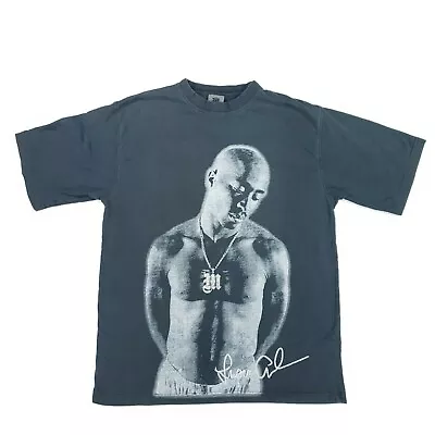 Tupac Makaveli Shirt Men's Large Black Half Body Portrait Rap 90's Tee • $52.50