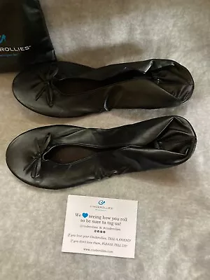 Cinderollies Ballet Flats In Pouch Black10-11 Great For Weddings Dances! • $5