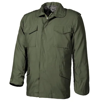 MFH US M65 Field Jacket With Quilted Lining Mens Warm Hiking Casual OD Green • £97.95