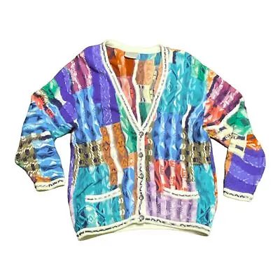 COOGI Mens Vintage Sweater Button Down Sz L GC! • $224