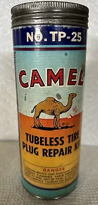 Vintage 1960s Advertising Camel Tubeless Tire Plug Repair Kit Can No. TP-25  • $5.50