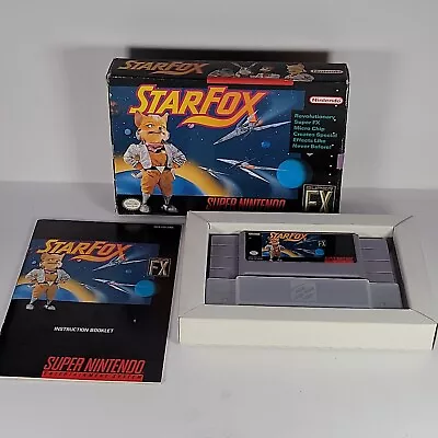 Super Nintendo 1993 Super Star Fox Box Manual Insert Near Mint Ulta Clean • $153.40