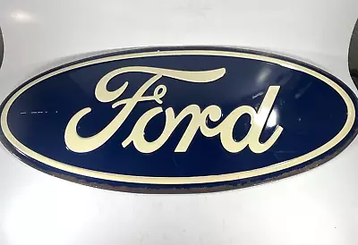 Ford Blue 20  Oval Logo Metal Tin Sign Car Vintage Auto Emblem Licensed Man Cave • $39.99