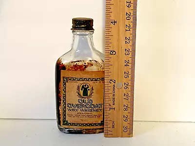 Vintage Miniature Old Overcoat Wry Whiskey Bottle Liquor Cap Lid Mini Empty Gag • $13.95