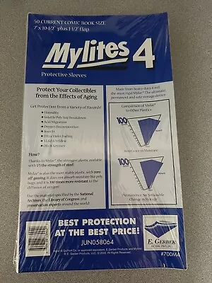 Pack Of 50 Mylites 4 Mil Mylar Current / Modern Comic Book Bags 7x10.5 Sleeves • $34.99