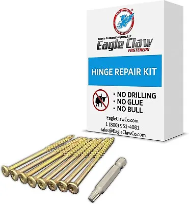 Eagle Claw Fasteners | Easy DIY Stripped Screw Hole Door Hinge Repair Kit • $13.95