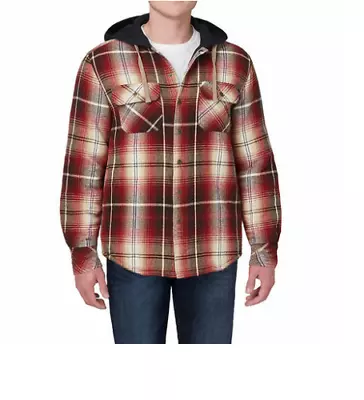 Legendary Outfitters Men's Cotton Flannel Hooded Shirt Jacket Red XL • $26.99
