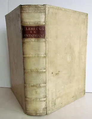 1697 FIFTH BOOK OF MOSES OLD TESTAMENT BIBLE COMMENTARY Antique VELLUM FOLIO • $379.99